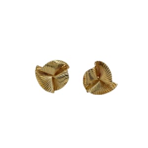 Retro Tiffany & Co. 14K Yellow Gold Fan Earrings
