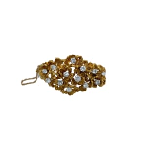 18K Yellow Gold Diamond Bangle Bracelet