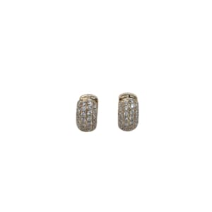 14K Yellow Gold Huggie Diamond Earrings