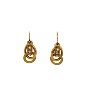 Victorian 14K Yellow Gold Pearl Earrings