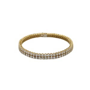 18K Yellow Gold Double-Row Diamond Bracelet