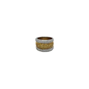 18K Yellow & White Gold, Yellow and White Diamond Band