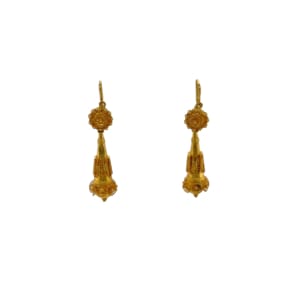 Vintage 18K Yellow Gold Drop Earrings