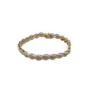 14K Yellow and White Gold Diamond Bracelet