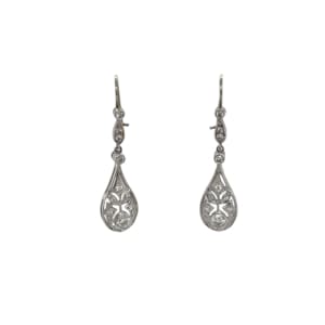 Platinum Diamond Drop Earrings