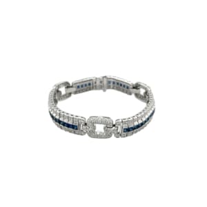 18K White Gold Sapphire and Diamond Bracelet