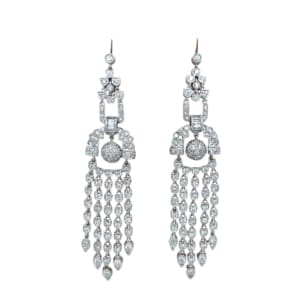 Platinum Diamond Chandelier Earrings