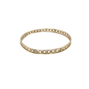 Antique 14K Yellow Gold Diamond Bangle Bracelet