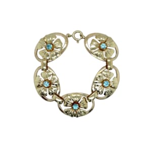 Retro 14K Yellow Gold Zircon Bracelet