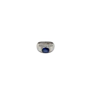 18K White Gold Sapphire and Diamond Ring
