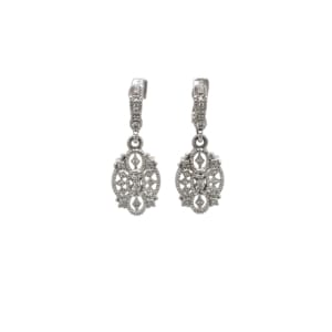 Judith Ripka 18K White Gold Diamond Earrings