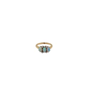 Victorian 14K Yellow Gold Opal and Diamond Ring