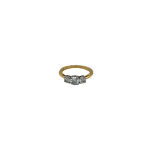 Tiffany & Co. 18K Yellow Gold and Platinum Diamond Engagement Ring