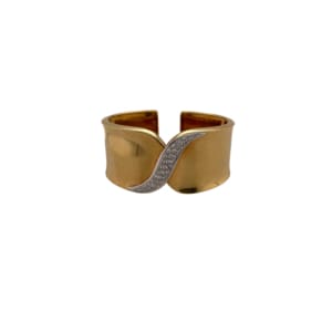 18k Yellow Gold Diamond Cuff Bracelet