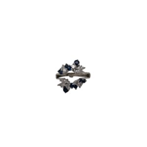 14K White Gold Sapphire and Diamond Jacket Ring