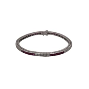 Platinum Ruby and Diamond Bracelet