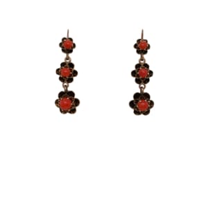 Victorian 14K Yellow Gold Coral Earrings