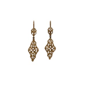 14K Yellow Gold Filigree Earrings