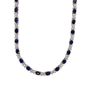 Platinum Sapphire and Diamond Necklace